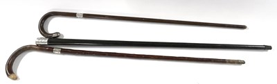 Lot 265 - A group of two walking sticks and a cane each...