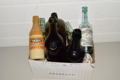 Lot 136 - BOX VARIOUS VINTAGE BOTTLES TO INCLUDE SOME...