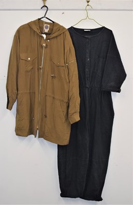 Lot 41 - A green silk parka by SAKS, Fifth Avenue, size...