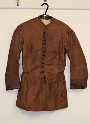 Lot 1 - A lady's Victorian brown striped day jacket,...