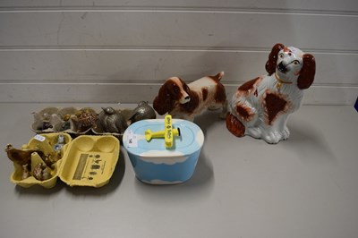 Lot 146 - MIXED LOT STAFFORDSHIRE DOG, VARIOUS WADE...