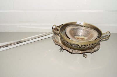 Lot 151 - MIXED LOT THREE SILVER PLATED DISHES AND A...