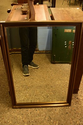 Lot 396 - RECTANGULAR BEVELLED WALL MIRROR WITH GILT...