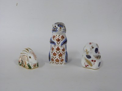 Lot 505 - Royal Crown Derby - rabbit, poppy mouse and...