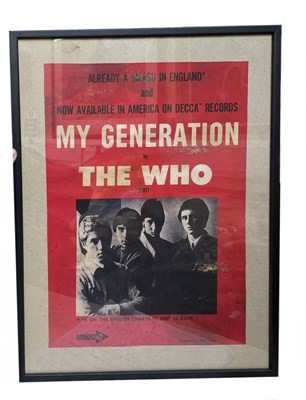Lot 209 - A vintage advertising poster for THE WHO's My...