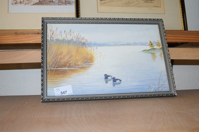 Lot 547 - STUDY OF TWO GOLDENEYE DUCKS ON A LAKE,...