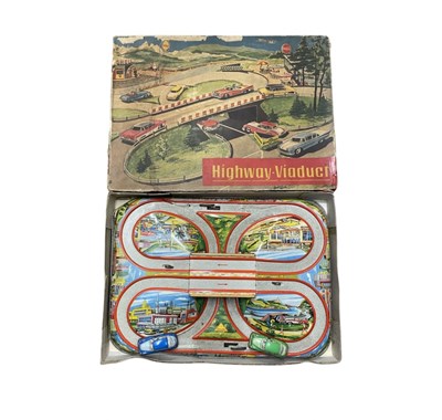 Lot 252 - A boxed German tin plate Highway Viaduct set,...