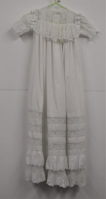 Lot 154 - A white cotton christening gown, c.1860-70,...