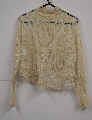 Lot 5 - A lady's Edwardian bobbin lace shirt / jacket,...