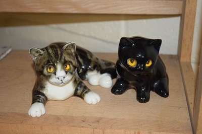 Lot 568 - TWO MIKE HINTON POTTERY CATS (2)