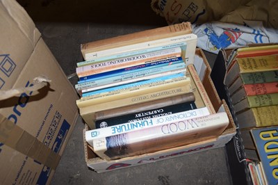 Lot 572 - ONE BOX OF BOOKS, WOODWORKING AND FURNITURE...