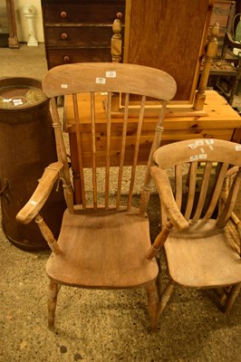 Lot 410 - VICTORIAN ELM SEATED WINDSOR TYPE CHAIR, 106CM...