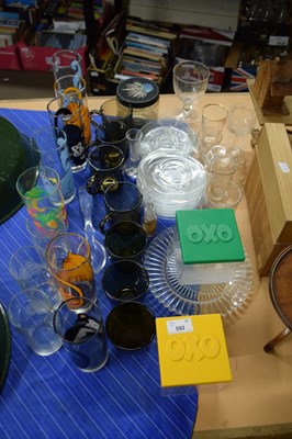 Lot 592 - VARIOUS HOUSEHOLD DRINKING GLASSES AND OTHER...