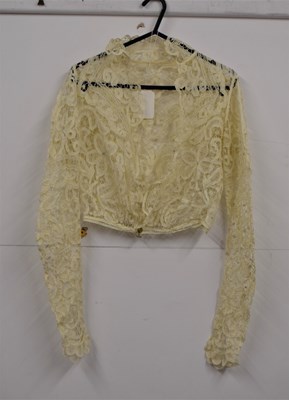 Lot 3 - A cream bobbin lace overshirt