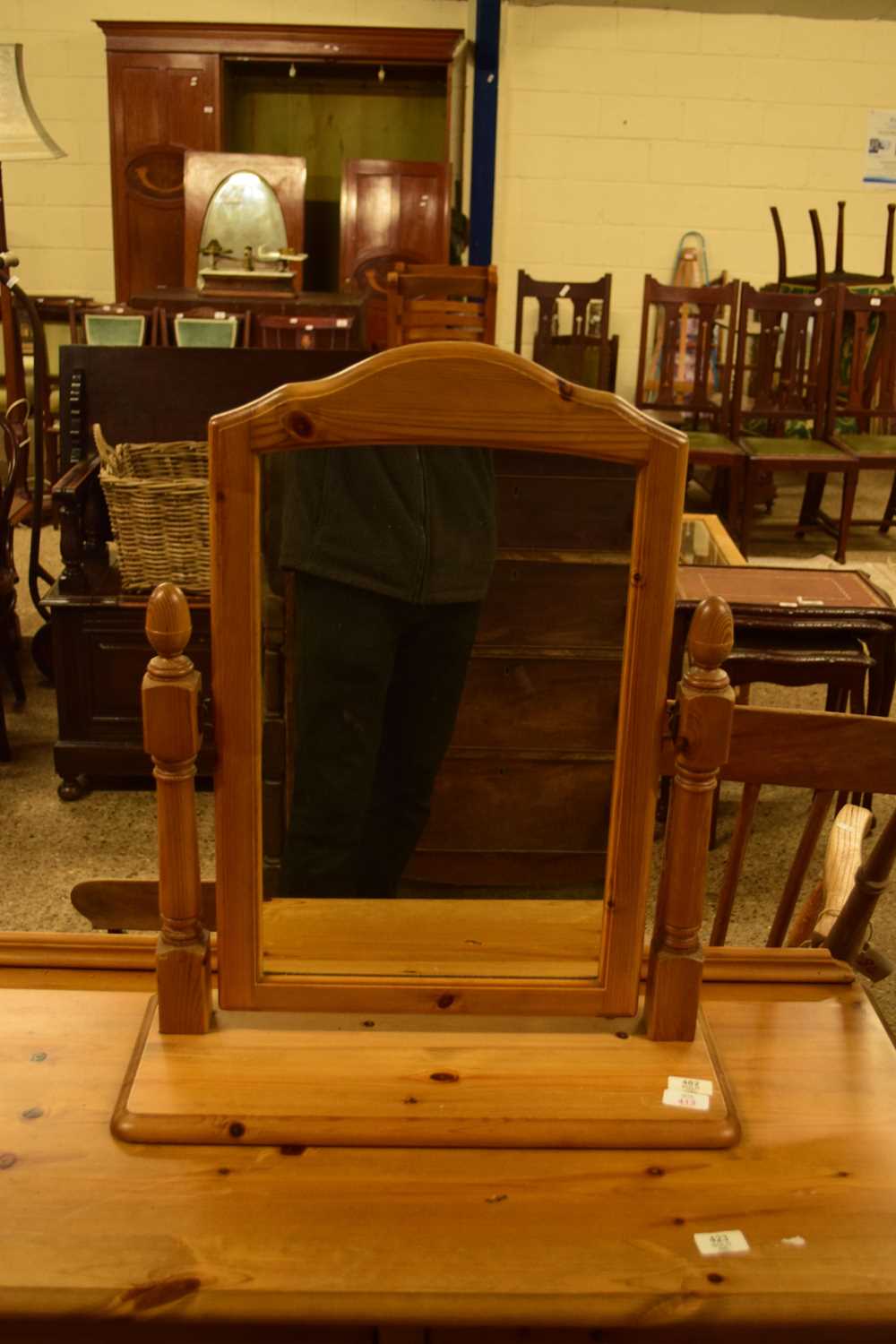 Lot 413 - MODERN PINE DRESSING TABLE MIRROR