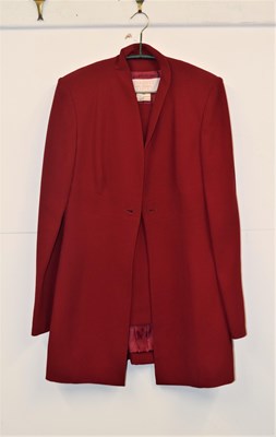 Lot 40 - A red Nina Ricci, the 3/4 length lined fitted...