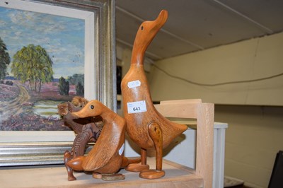 Lot 643 - FOUR WOODEN ANIMALS