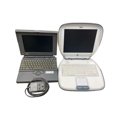 Lot 404 - A pair of retro Apple laptop computers, to...