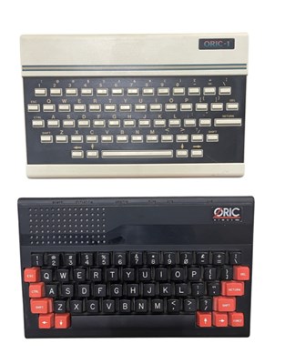 Lot 394 - A pair of 1980s ORIC computers, to include: -...