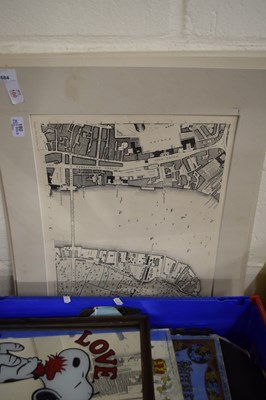 Lot 684 - FOUR MOUNTED REPRODUCTION LONDON MAP PRINTS,...