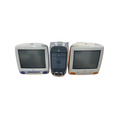 Lot 405 - A pair of coloured iMac computer monitors,...