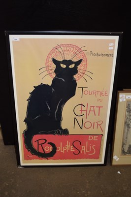 Lot 694 - COLOURED FRENCH ADVERTISING PRINT - CHAT NOIR,...