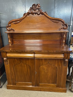 Lot 538 - Victorian mahogany chiffonier with arched back...