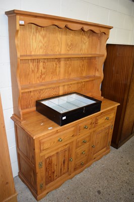 Lot 309 - MODERN PINE KITCHEN DRESSER WITH SHELVED BACK...