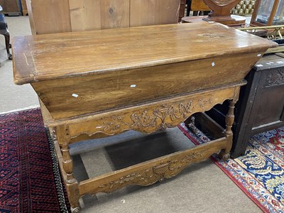 Lot 548 - Continental walnut dough proving bin of...