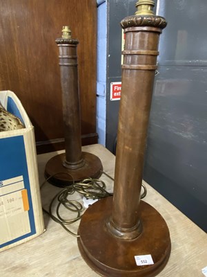 Lot 552 - Pair of 20th Century turned hardwood table...