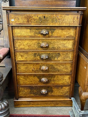 Lot 555 - Mid 19th Century continental walnut veneered...