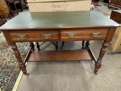 Lot 564 - Late Victorian mahogany writing table with...