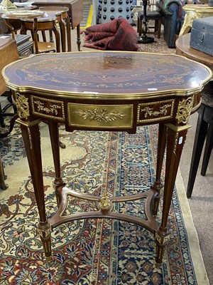 Lot 587 - Reproduction French Empire style side table...