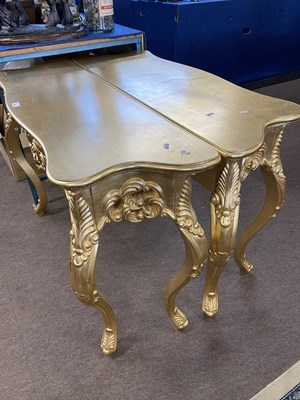 Lot 607 - Pair of modern composition gilt effect...