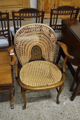 Lot 327 - EARLY 20TH CENTURY CANE SEATED AND BACKED...