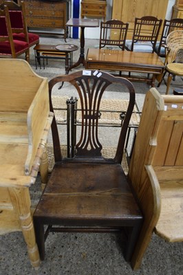 Lot 344 - SINGLE 19TH CENTURY OAK HARD SEATED DINING...