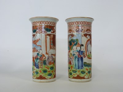 Lot 251 - Pair of 19th Century Cantonese porcelain...