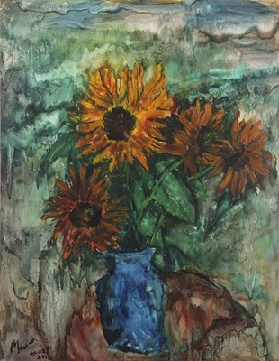 Lot 502 - Leslie Marr (British,1922-2021), 'Sunflowers...