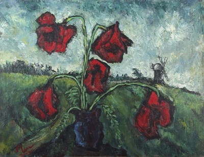 Lot 627 - Leslie Marr (British,1922-2021), 'Poppies in a...