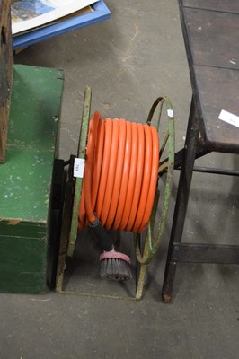 Lot 769 - VINTAGE METAL HOSE REEL WITH HOSE