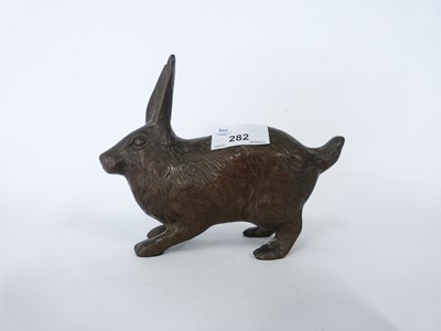 Lot 282 - Bronze model of a rabbit, 14cm long