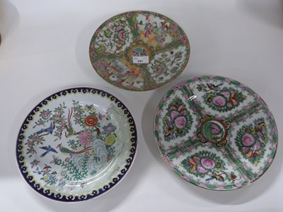 Lot 301 - Cantonese porcelain dish with polychrome...