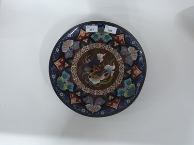 Lot 305 - An Oriental Cloisonne dish the centre...