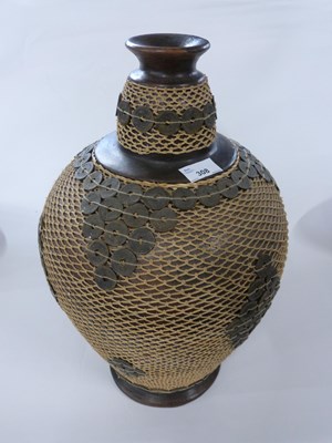 Lot 308 - Large pottery vase of baluster form decorated...