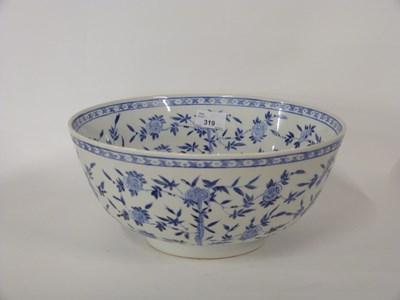 Lot 319 - Large Japanese porcelain punch bowl decorated...