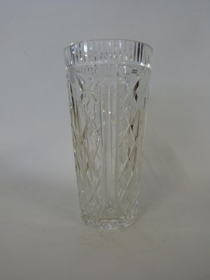 Lot 322 - Large cut glass Waterford vase, 25cm high