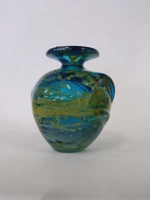 Lot 324 - Studio Glass vase with a streaked green design