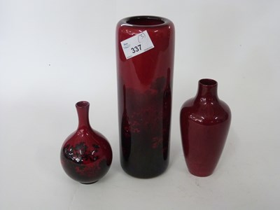 Lot 337 - Royal Doulton flambe cylindrical shaped vase...