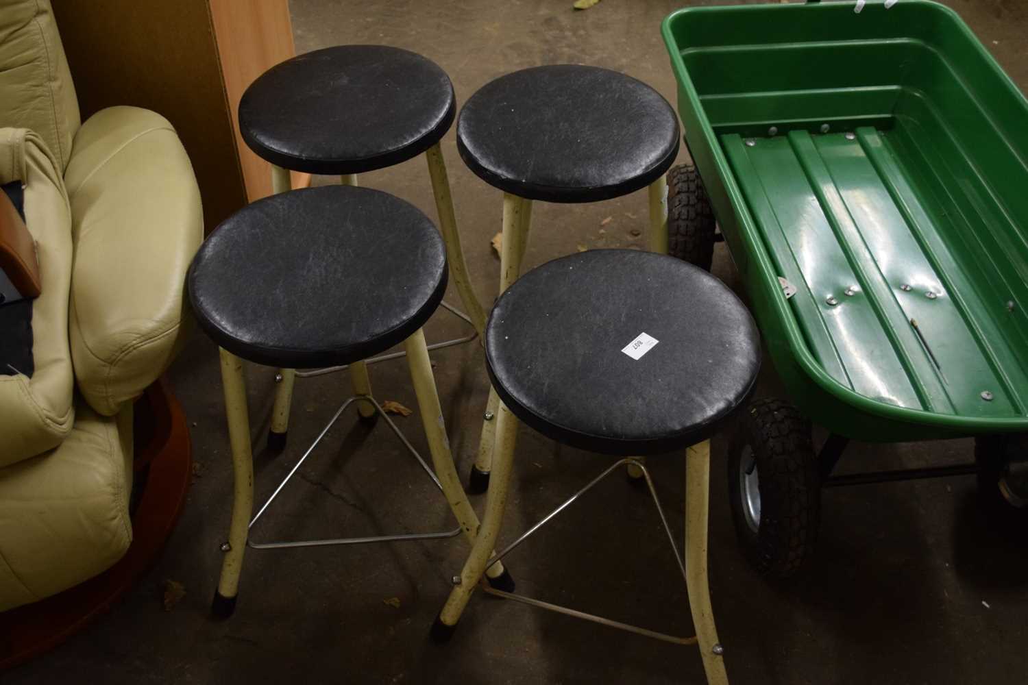 Lot 807 - FOUR SMALL BAR STOOLS