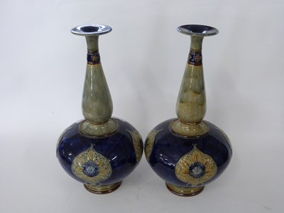 Lot 346 - Large pair of Royal Doulton Art Nouveau vases,...